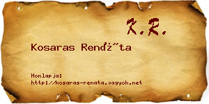 Kosaras Renáta névjegykártya